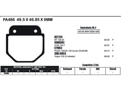 EBC BRAKES Brake Pads FA486