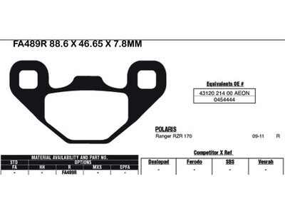 EBC BRAKES Brake Pads FA489R-SPECIAL ORDER