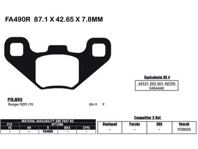 EBC BRAKES Brake Pads FA490R-SPECIAL ORDER