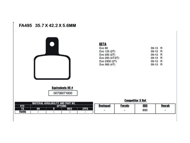 EBC BRAKES Brake Pads FA495 click to zoom image