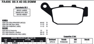 EBC BRAKES Brake Pads FA496 