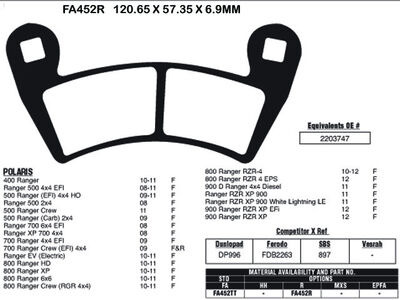 EBC BRAKES Brake Pads FA452R-SPECIAL ORDER