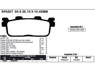 EBC BRAKES Brake Pads SFA607