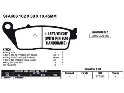 EBC BRAKES Brake Pads SFA608