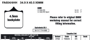 EBC BRAKES Brake Pads EPFA604/4HH 