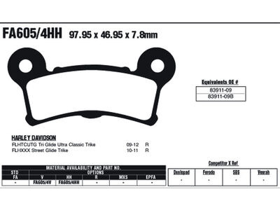 EBC BRAKES Brake Pads FA605/4HH