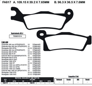 EBC BRAKES Brake Pads FA617TT 