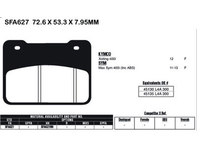 EBC BRAKES Brake Pads SFA627