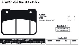 EBC BRAKES Brake Pads SFA627 