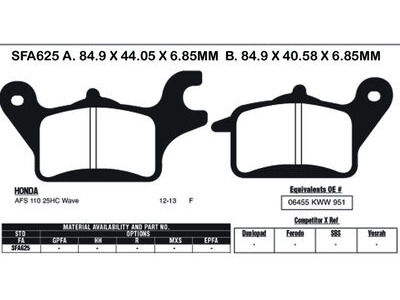 EBC BRAKES Brake Pads SFA625