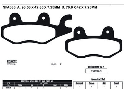 EBC BRAKES Brake Pads SFA635