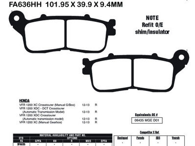 EBC BRAKES Brake Pads FA636HH