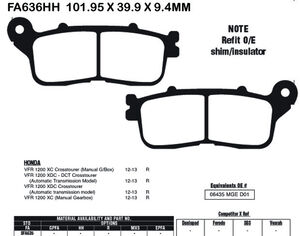 EBC BRAKES Brake Pads FA636HH 