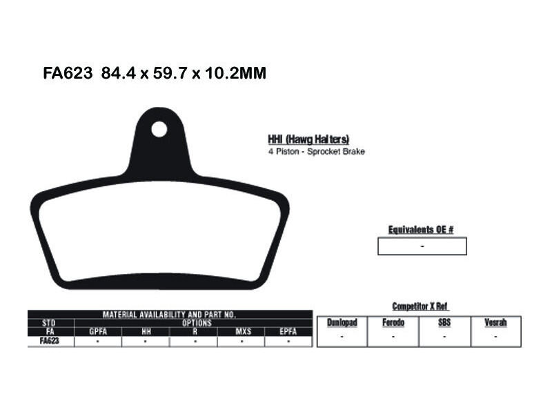 EBC BRAKES Brake Pads FA623HH click to zoom image