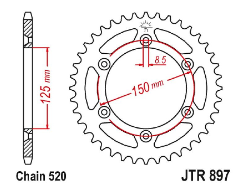 JT SPROCKETS Rear Sprockets R/W 897-50SC click to zoom image