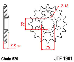 JT SPROCKETS Gear Box Sprockets G/B 1901-14 