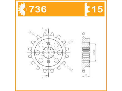 JT SPROCKETS Sprocket Front 4019-15 SPECIAL PITCH