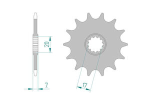 JT SPROCKETS Sprocket Front 4020-12 No JTR 