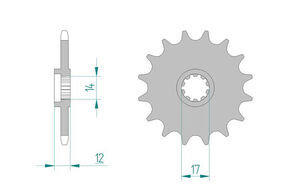 JT SPROCKETS Sprocket Front 4052-12 No JTR 