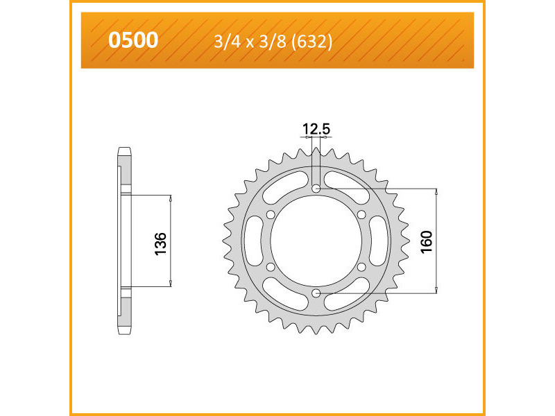 JT SPROCKETS Sprocket Rear JTR 500-40 click to zoom image