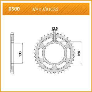 JT SPROCKETS Sprocket Rear JTR 500-40 