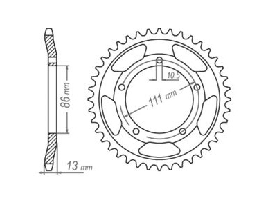 JT SPROCKETS Sprocket Rear JTR 611-43 AFAM 56501