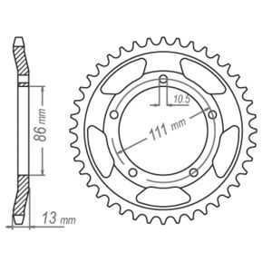 JT SPROCKETS Sprocket Rear JTR 611-43 AFAM 56501 