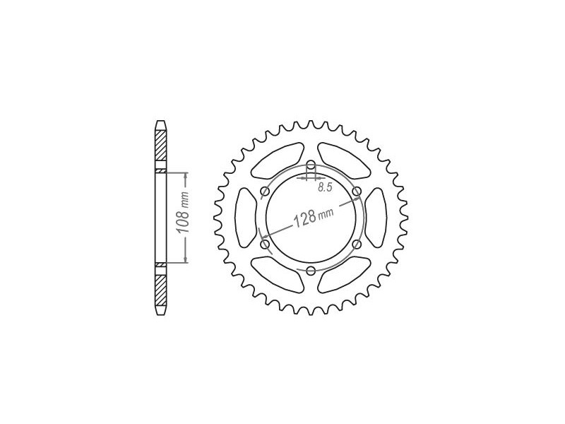 JT SPROCKETS Sprocket Rear JTR 804-42 click to zoom image