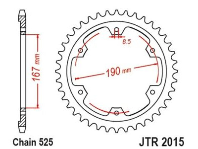 JT SPROCKETS Sprocket Rear JTR2015-50 525 pitch RK NA Tiger 850/900