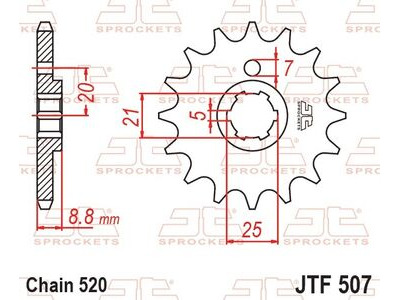 JT SPROCKETS Sprocket Front JTF 507-15