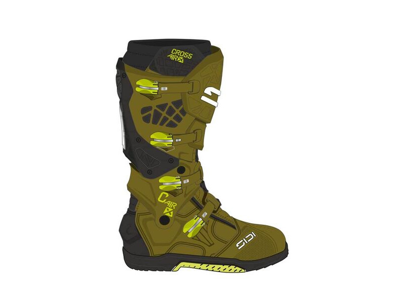 SIDI Crossair X CE Boots Olive Green/Fluo Yellow click to zoom image
