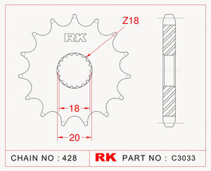 RK CHAINS Sprocket Front RK-C3303-13 428 pitch 