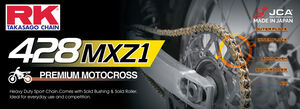 RK CHAINS GB428MXZ1-132 Gold Premium MX Chain 