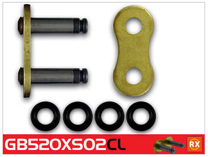 RK CHAINS GB520XSO2-CL Gold RX-Ring Con Clip Link 