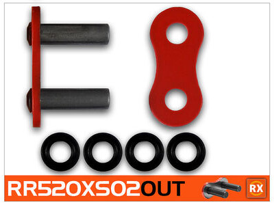 RK CHAINS RR520XSO2-CLF Red RX-Ring Con Rivet Link