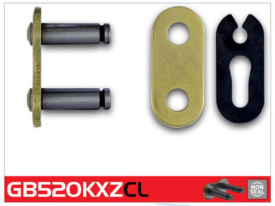 RK CHAINS GB520KXZ-CL Gold Premium MX Con Clip Link