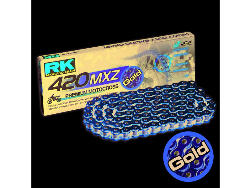 RK CHAINS GB420MXZ-124 Gold Premium MX Chain click to zoom image