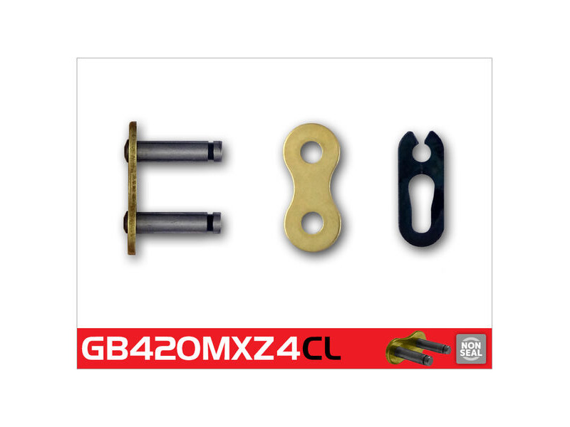 RK CHAINS GB420MXZ4-CL Gold Pro MX Con Clip Link click to zoom image