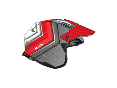 SPADA Helmet Rock 06 Stasis Grey Red