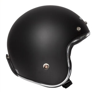 SPADA Helmet Open Face Classic Plain Matt Black click to zoom image
