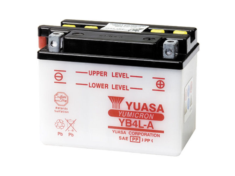 YUASA YB4LA-12V YuMicron - Dry Cell, No Acid Pack click to zoom image