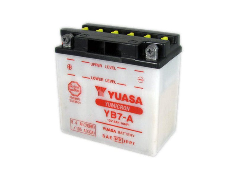 YUASA YB7-A-12V YuMicron - Dry Cell, Includes Acid Pack click to zoom image