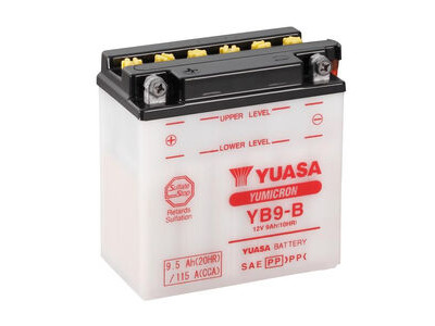 YUASA YB9B-12V YuMicron - Dry Cell, Includes Acid Pack