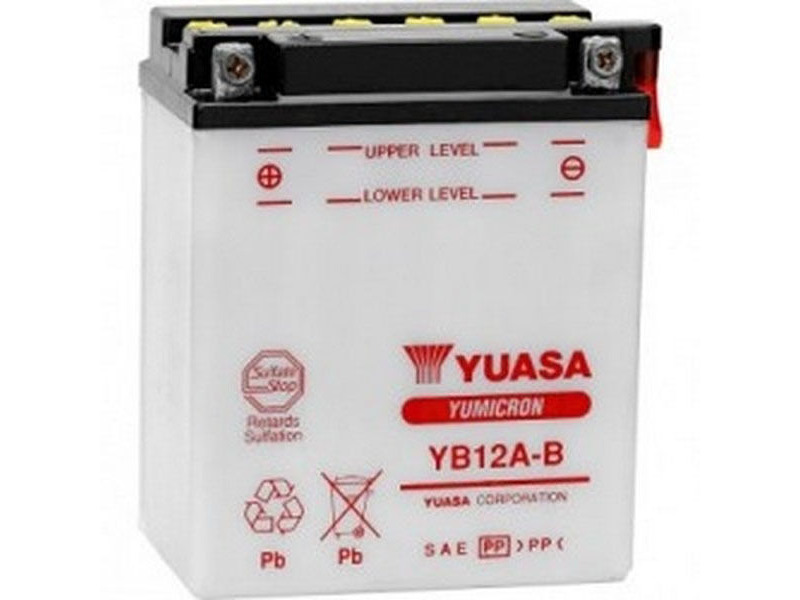 YUASA YB12AB-12V YuMicron - Dry Cell, Includes Acid Pack click to zoom image