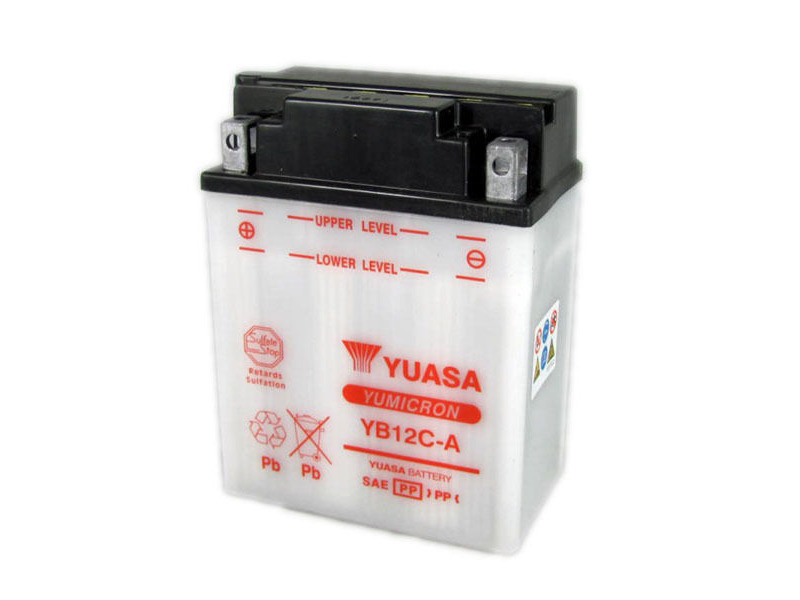 YUASA YB12C-A-12V YuMicron - Dry Cell, No Acid Pack click to zoom image