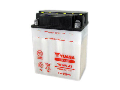 YUASA YB14AA2-12V YuMicron - Dry Cell, Includes Acid Pack