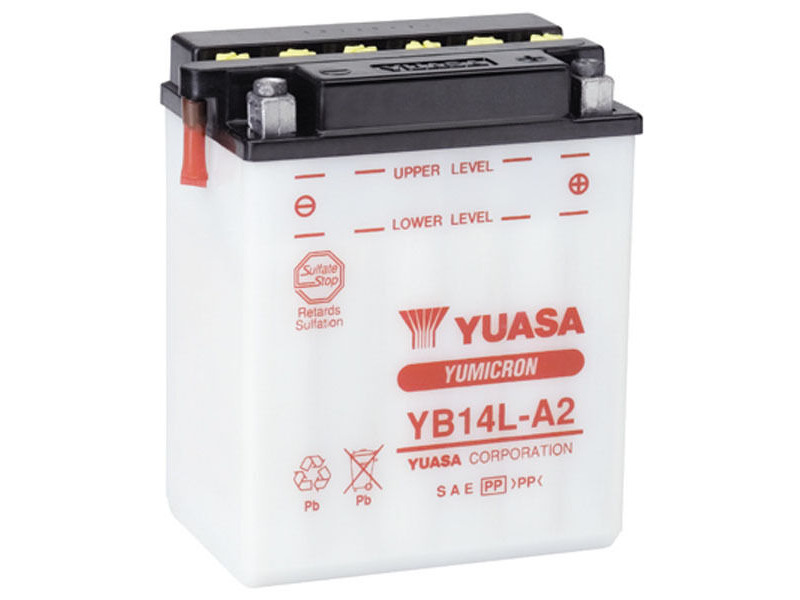 YUASA YB14LA2-12V YuMicron - Dry Cell, Includes Acid Pack click to zoom image