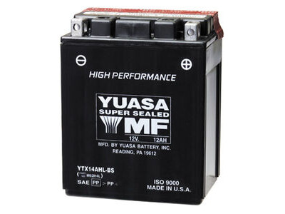 YUASA YTX14AHLBS-12V High Performance MF VRLA - Dry Cell, Includes Acid Pack