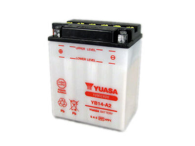 YUASA YB14A2-12V YuMicron - Dry Cell, Includes Acid Pack