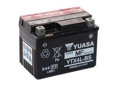 YUASA YTX4LBS-12V MF VRLA - Dry Cell, Includes Acid Pack